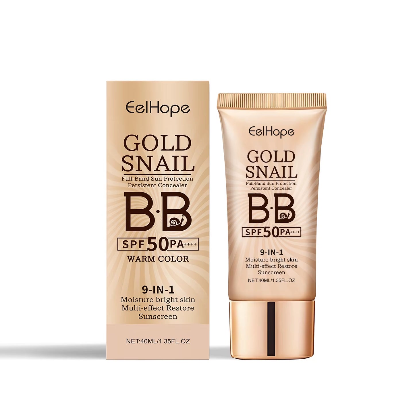 Gold Snail Sunscreen BB Cream SPF 50 Sun Block Makeup Moisturize Face Concealer Long-Lasting Isolation Lotion Concealer Cosmetic