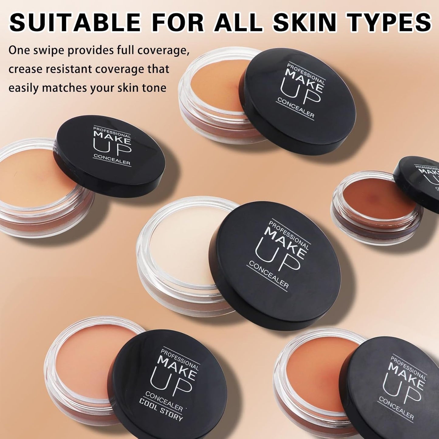 Under Eye Concealer for Dark Circles with Primer,Pot Concealer Full Coverage Tattoo Cover up Makeup,Nourishing and Moisturizing,Cruelty-Free(04 Light)