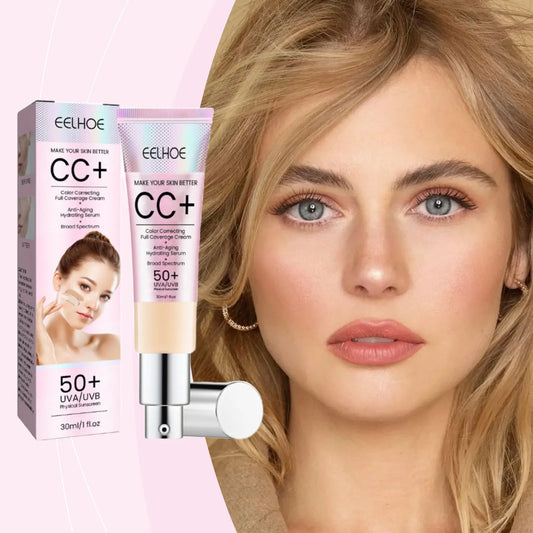  CC Cream Foundation Spf 50 Full Coverage Blemish Cover Matte Finish Brightening Face Concealer Color Correcting Cream