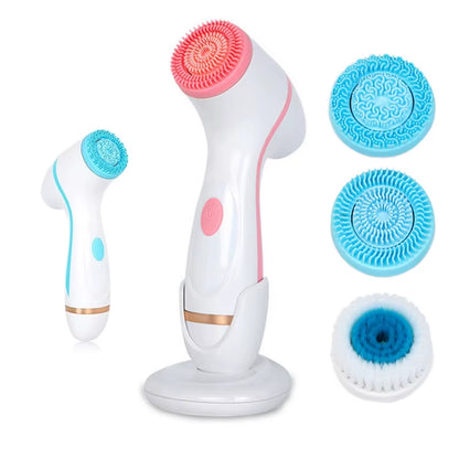 Ultrasonic Cleaner Electric Cleansing Brush 3 in 1 Face Massagers Sonic Rotating Cleansing Brush Galvanic Remove Blackheads Tool