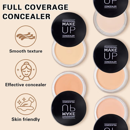 Under Eye Concealer for Dark Circles with Primer,Pot Concealer Full Coverage Tattoo Cover up Makeup,Nourishing and Moisturizing,Cruelty-Free（04 Light）