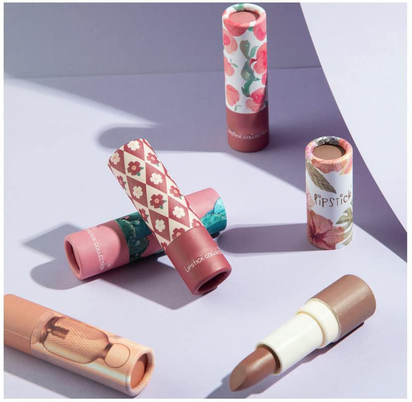 Matte Nude Lipstick, Bold & Intense Nudes Paper Tube Lipsticks Smooth Velvety Lip Gloss, Long Lasting Lip Stick Non-Stick Cup Not Fade Nude Lip Stick, Senior Matte Lip Makeup Gifts for Women and Girls