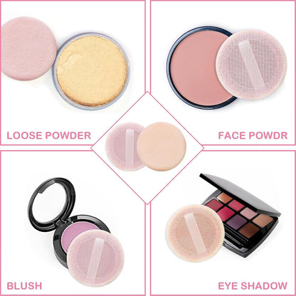 Cosmetics Makeup Sponge 12 PCS Fluffy Make up Foundation Applicator Face Blending Setting Pads Matte Loose Powder Body Paint Wet Dry Application Brushes(Pink/Skin Color)