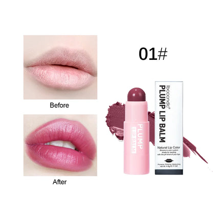 4 Colors Full Plumping Lip Balm, Tinted Lip Balm Plumper, Enhancing & Hydrating Lip Moisturizer Formulated with Peptide