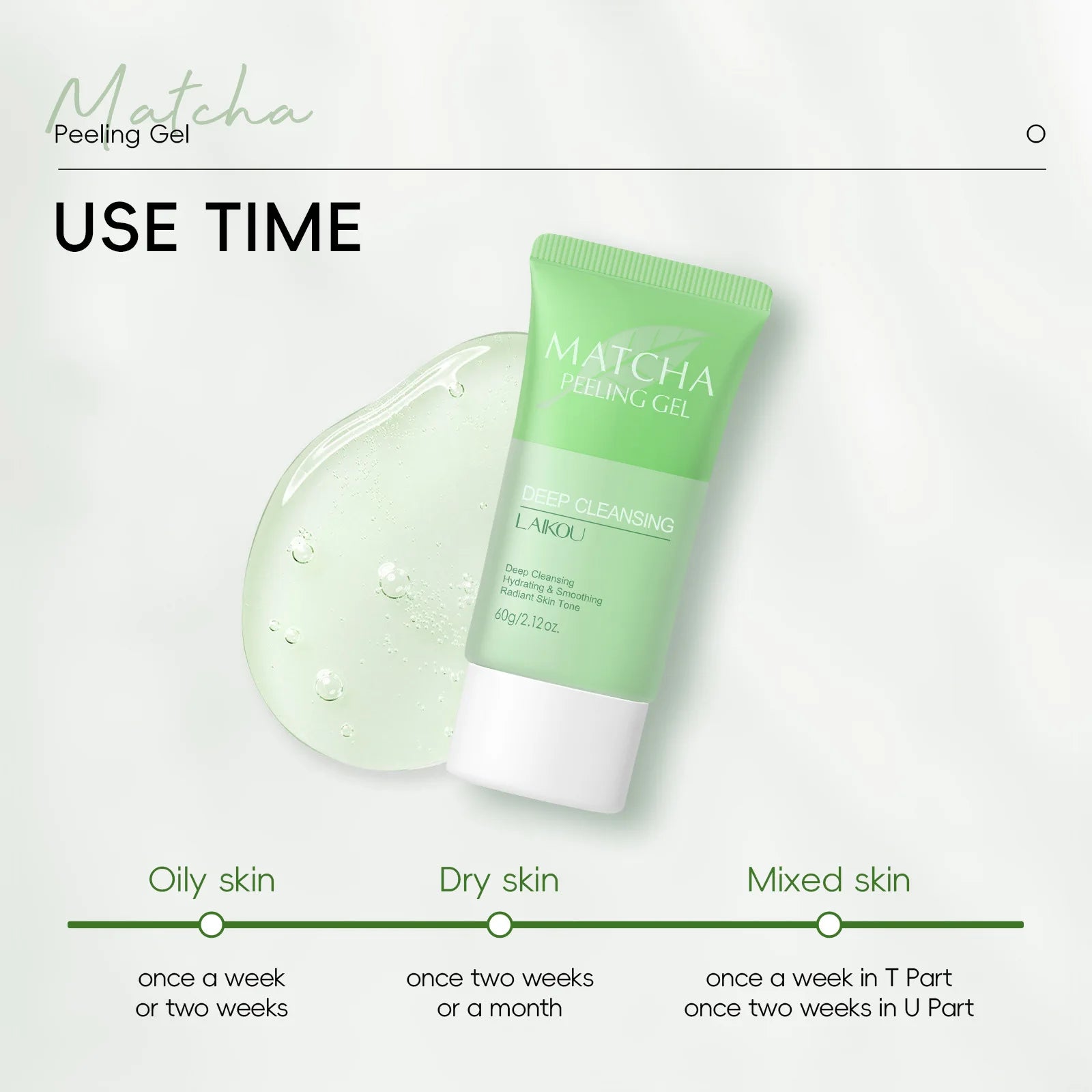 Matcha Exfoliating Exfoliate Peeling Gel Facial Scrub Moisturise Nourishing Repair Scrubs Face Cream Skin Care 60G