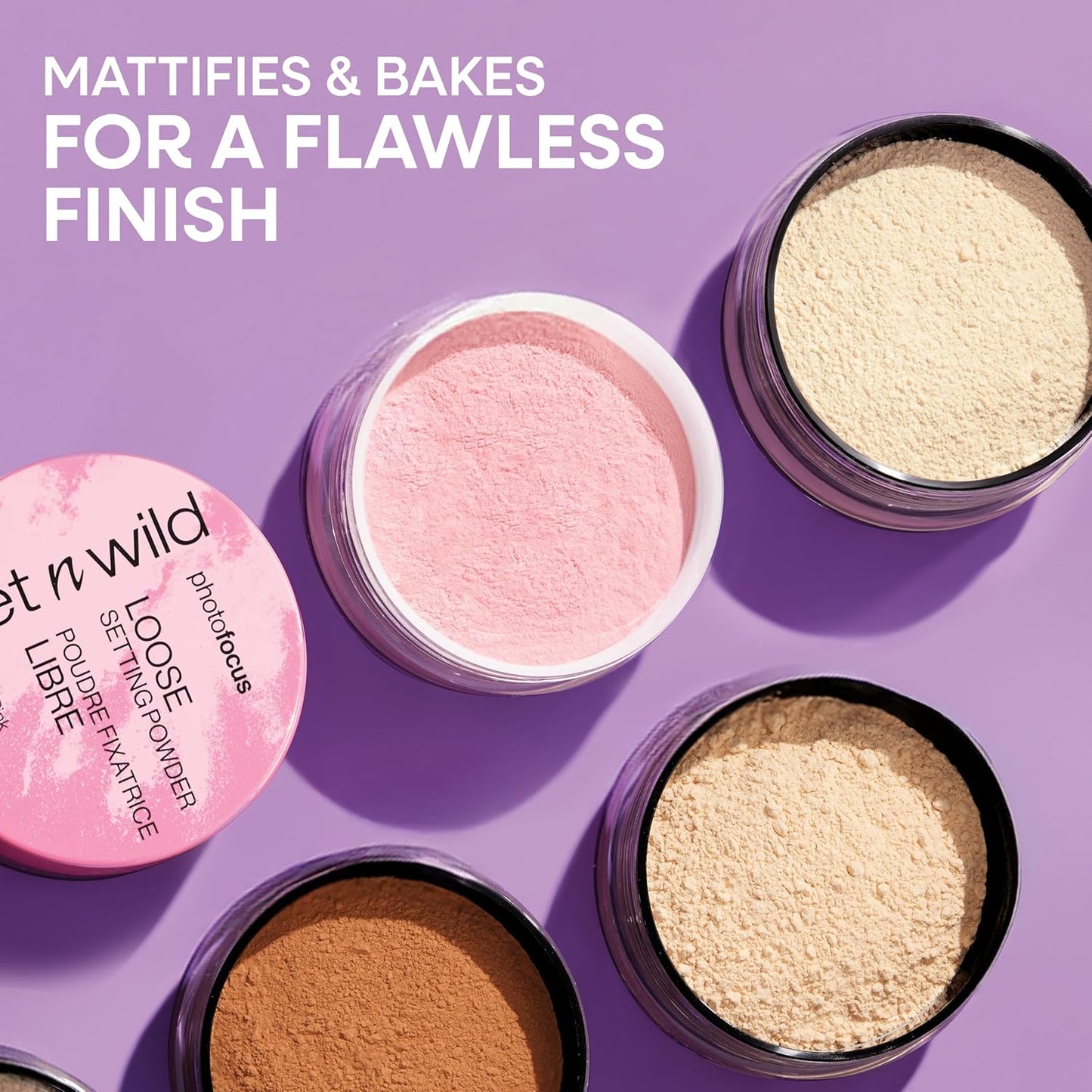 Photo Focus Loose Baking Setting Powder, Highlighter Makeup, Suitable for All Skin Tones - Off-White Translucent