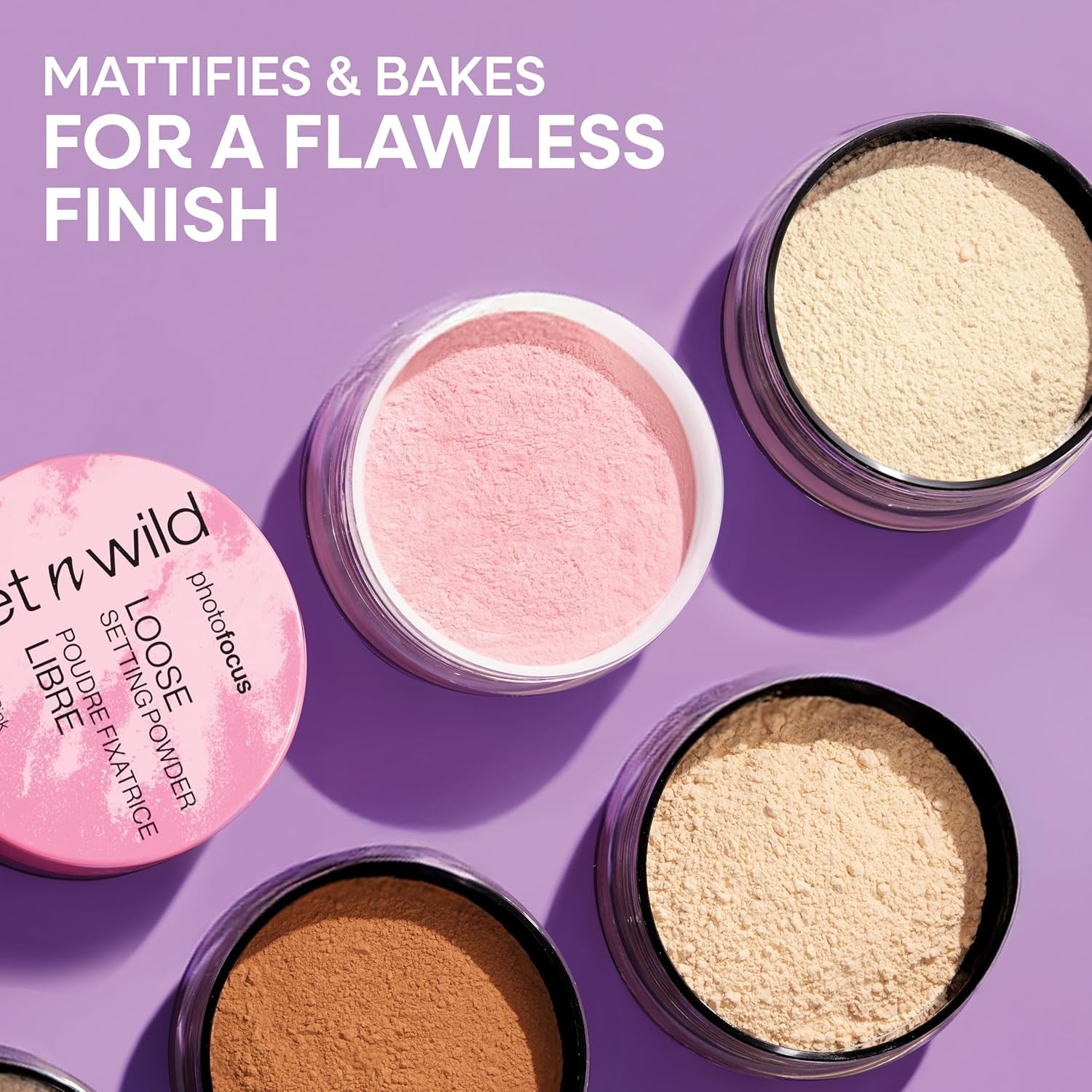 Photo Focus Loose Baking Setting Powder, Highlighter Makeup, Suitable for All Skin Tones - Off-White Translucent