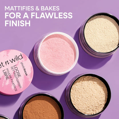 Photo Focus Loose Baking Setting Powder, Highlighter Makeup, Suitable for All Skin Tones - Off-White Translucent