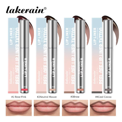 4Colors Highly Pigmented Lip Liner Tattoo Matte Peel off Enhance Lip Liner Lasting Lip Stain Waterproof Transfer-Proof Lipstick