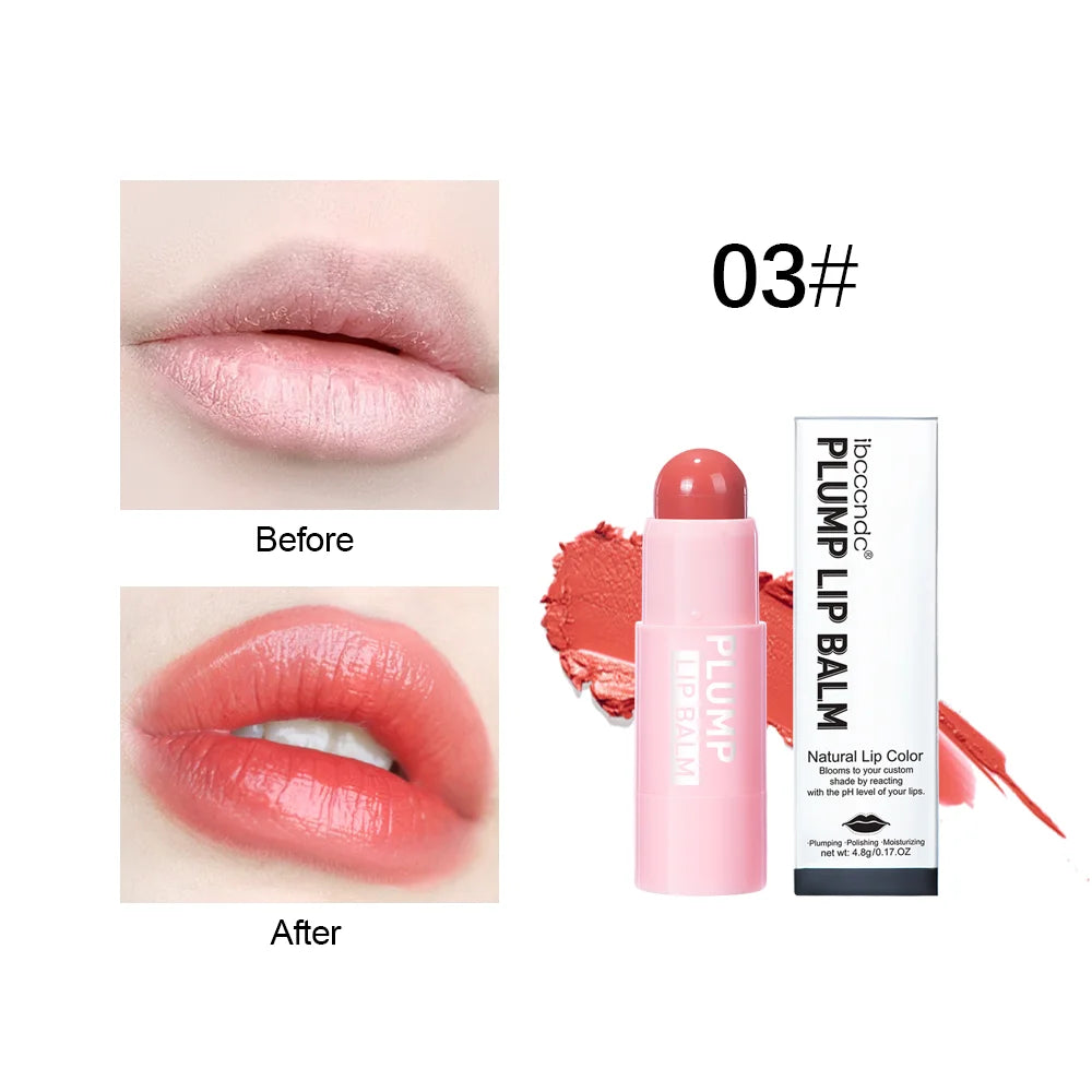 4 Colors Full Plumping Lip Balm, Tinted Lip Balm Plumper, Enhancing & Hydrating Lip Moisturizer Formulated with Peptide