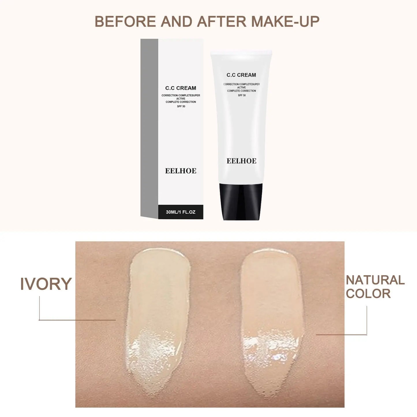 CC Cream Makeup Korean Cosmetics Concealer Skin Brightening Cream BB Cream Primer Foundation Make-Up for Women Beauty Health 30G