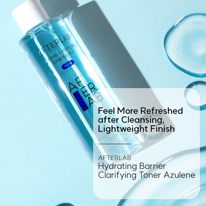 Hydrating Barrier Clarifying Toner with Azulene, PH 5.5 Gentle Hydrating Facial Toner for Men & Women, Soothing & Reducing Breakouts, Lightweight Daily Korean Skincare, 6.76 Fl Oz