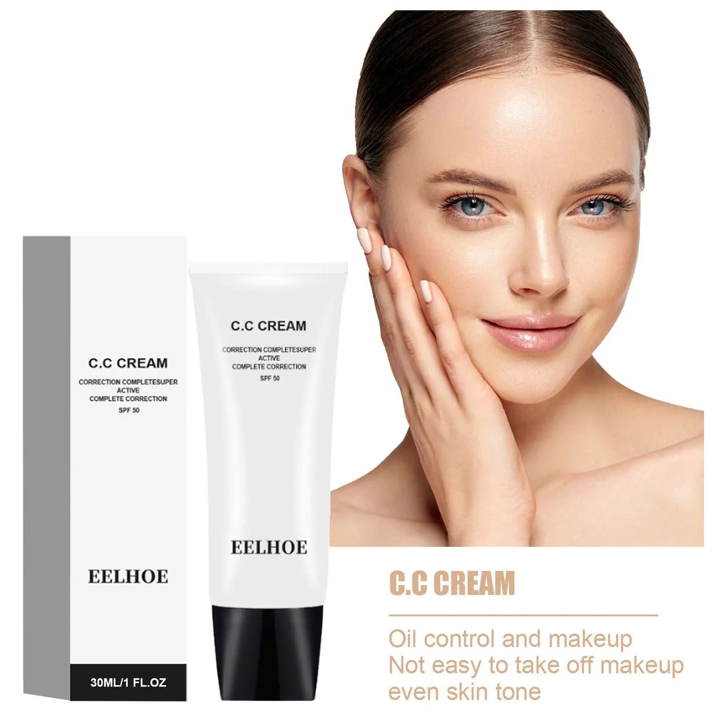 CC Cream Makeup Korean Cosmetics Concealer Skin Brightening Cream BB Cream Primer Foundation Make-Up for Women Beauty Health 30G