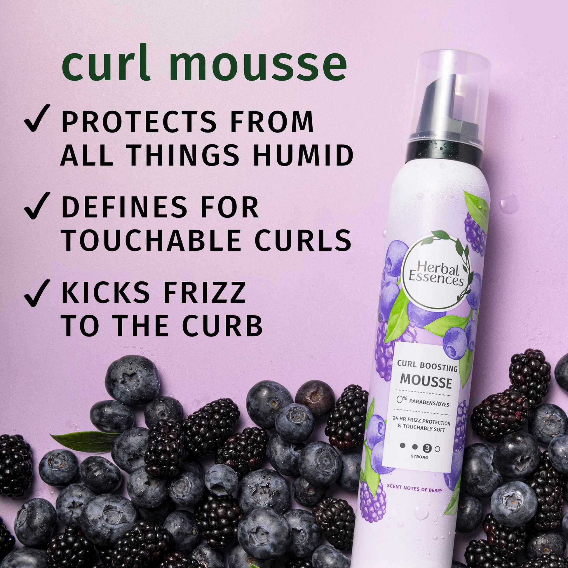 Curl Boosting Mousse, All Day Hold, Frizz Control, 6.8 Fl Oz