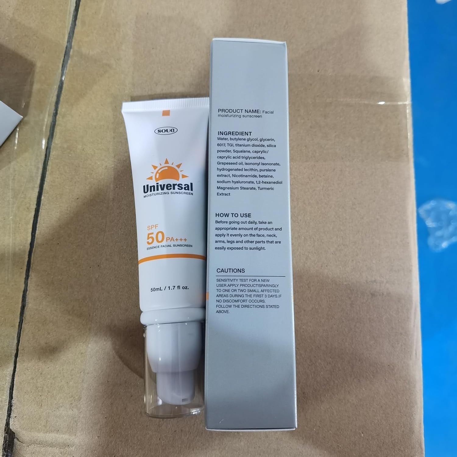 Tinted Sunscreen for Face SPF50, Portable Universal Protector Solar,Travel Size Moisturizing Sunscreen for Sun Protection and Skin Care, Lightweight, Refreshing and Does Not Harm the Skin (2Pc)
