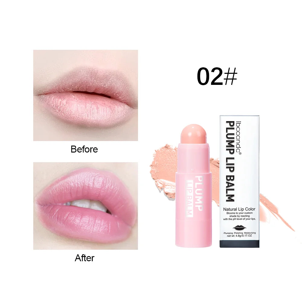 4 Colors Full Plumping Lip Balm, Tinted Lip Balm Plumper, Enhancing & Hydrating Lip Moisturizer Formulated with Peptide