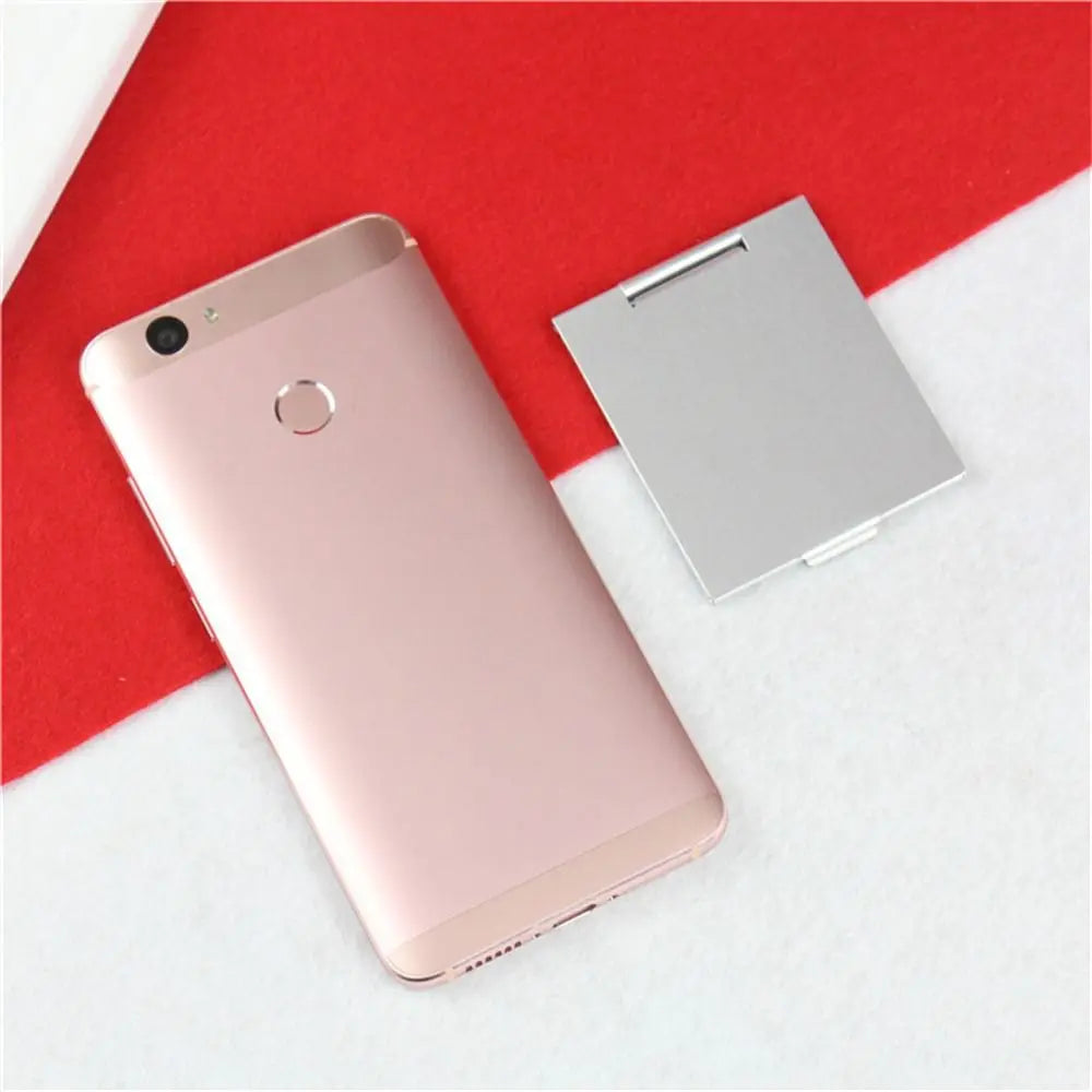 Aluminum Folding Mirror Pocket Mini Portable Makeup Mirrors Travel Hand Small Mirror Vanity Foldable Compact Cosmetics Tools