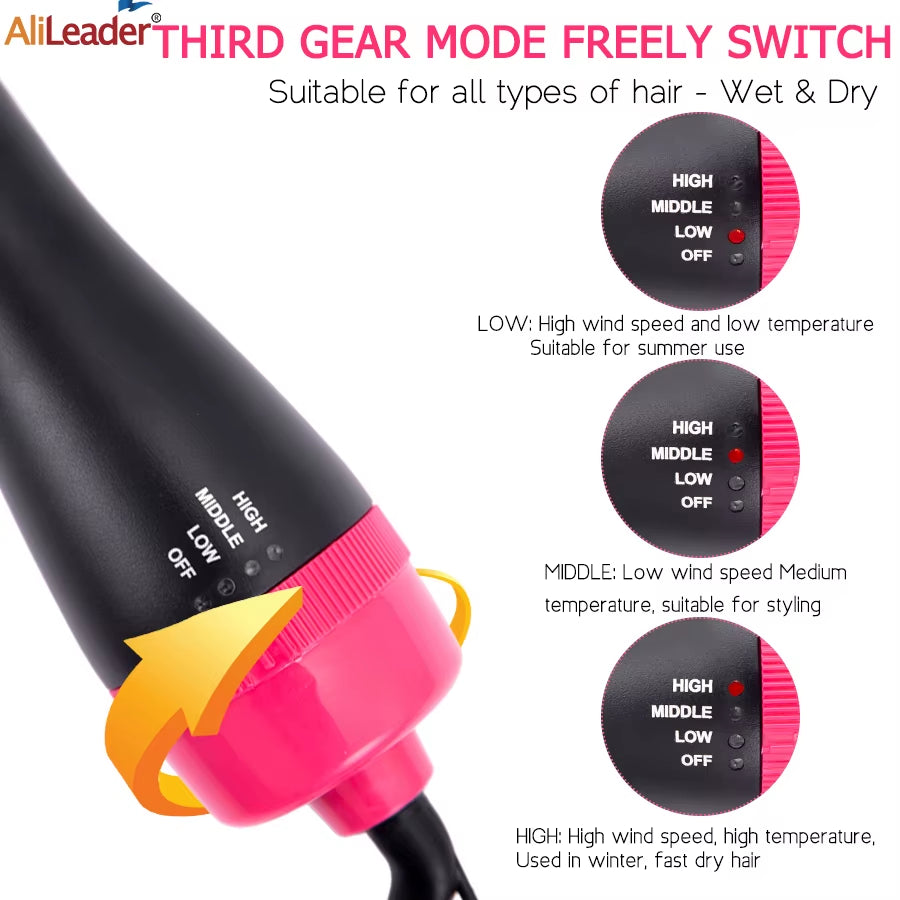 Hair Dryer Brushes for Women Blow Drying Travel Hair Dryer Straightener Curler Massager One Step Volumizer Hot-Air Hair Brushes