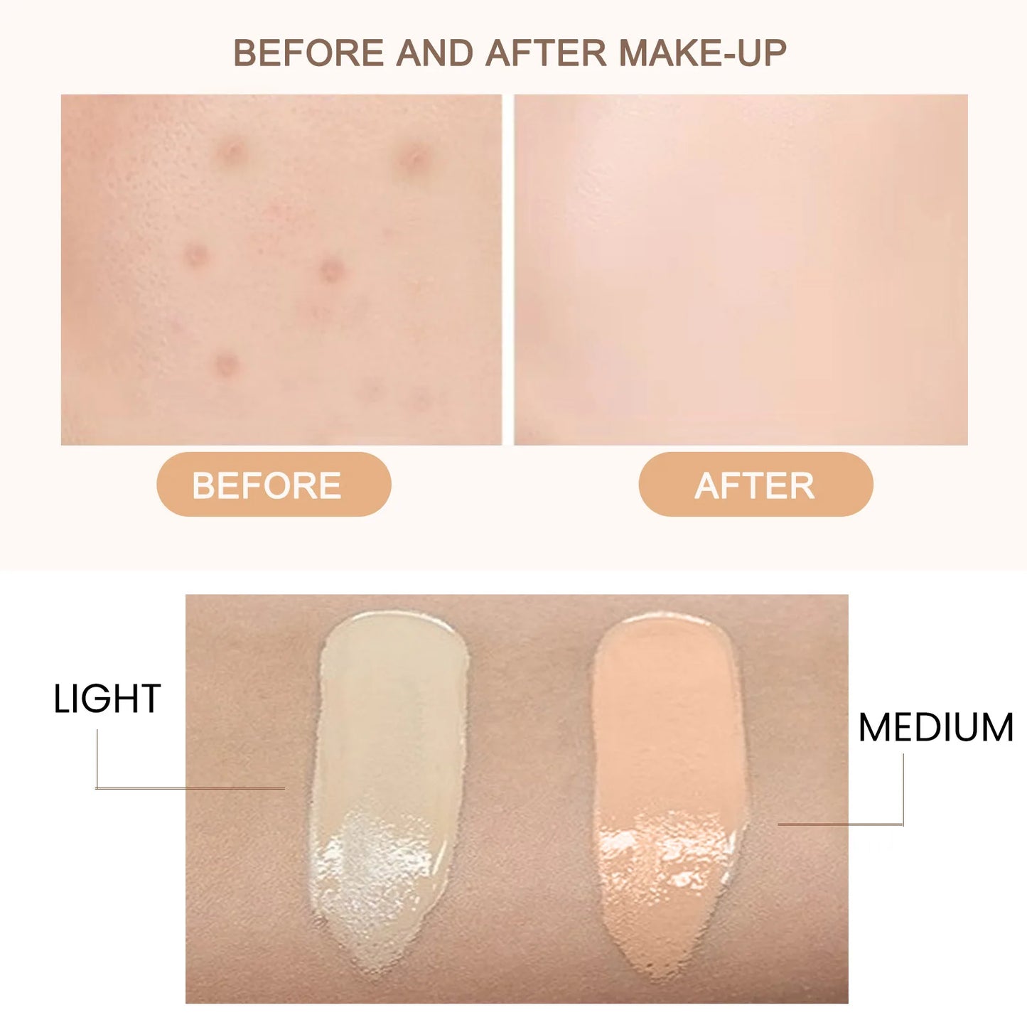 ​ CC Cream Foundation Spf 50 Full Coverage Blemish Cover Matte Finish Brightening Face Concealer Color Correcting Cream