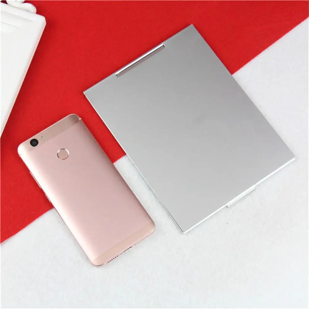 Aluminum Folding Mirror Pocket Mini Portable Makeup Mirrors Travel Hand Small Mirror Vanity Foldable Compact Cosmetics Tools