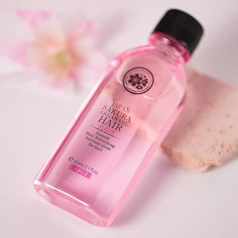 Anti Frizz Hair Oil Sakura Essence for Hair Frizz Control Hair Oil for Curly Frizzy Hair Hair Care 60Ml Smoothing Straightening