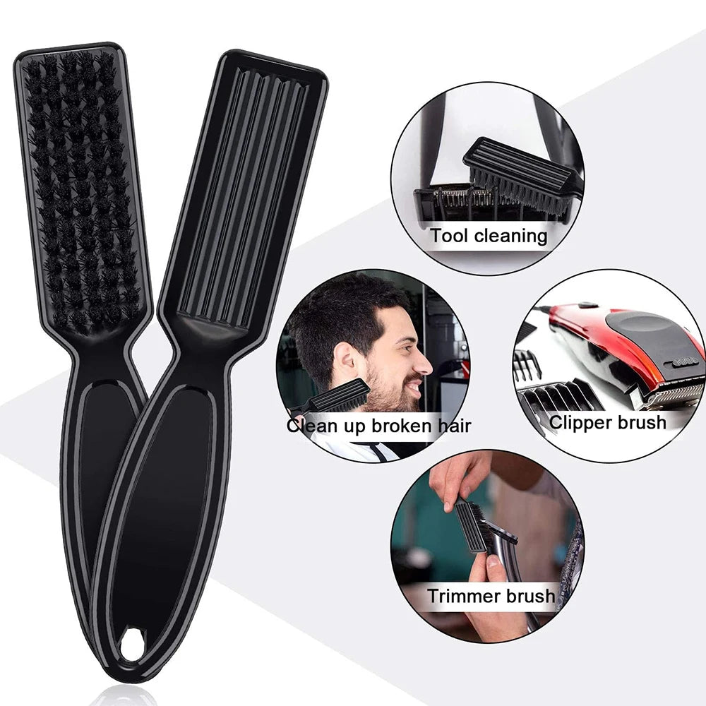 Barber Neck Duster Brush Sets Plastic Handle Hairdressing Soft Hair Cleaning Brush Head Shape Carving Cleaning Brush