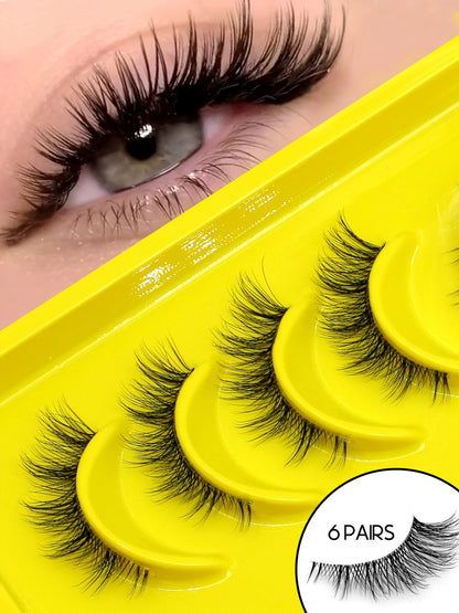 Half Lashes Cat Eye Lashes Soft Natural Clear Band Lashes Natural Look Faux Mink Wispy Mink Eyelashes Makeup