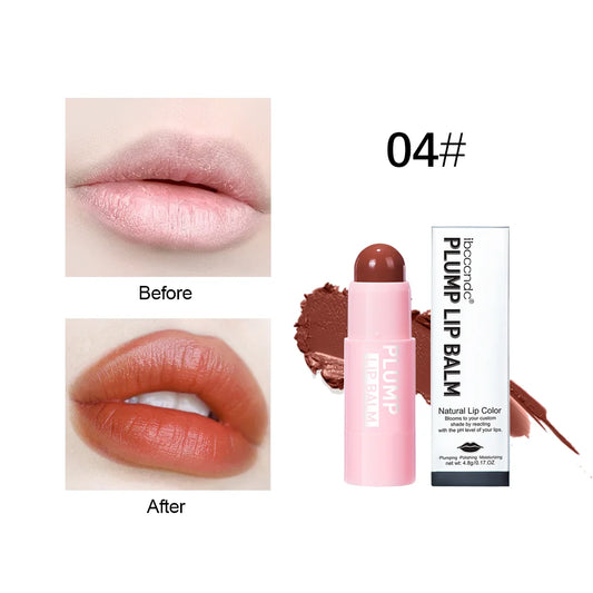 4 Colors Full Plumping Lip Balm, Tinted Lip Balm Plumper, Enhancing & Hydrating Lip Moisturizer Formulated with Peptide