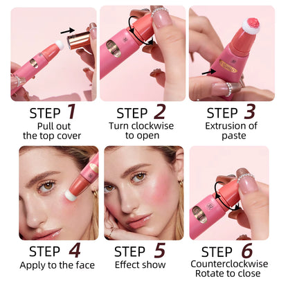 Face Blusher Peach Cream  Cheek Contour Blush Cosmetics Blusher Cream Korean Makeup Rouge Tint Blush