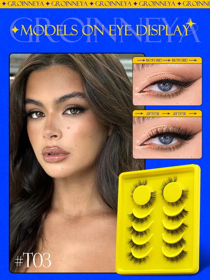 Half Lashes Cat Eye Lashes Soft Natural Clear Band Lashes Natural Look Faux Mink Wispy Mink Eyelashes Makeup