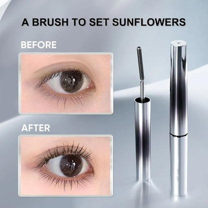 Curling Iron Mascara,3D Curling Eyelash Iron Mascara, Waterproof, Volumizing and Lengthening, Smudge-Proof (Brown Curling)