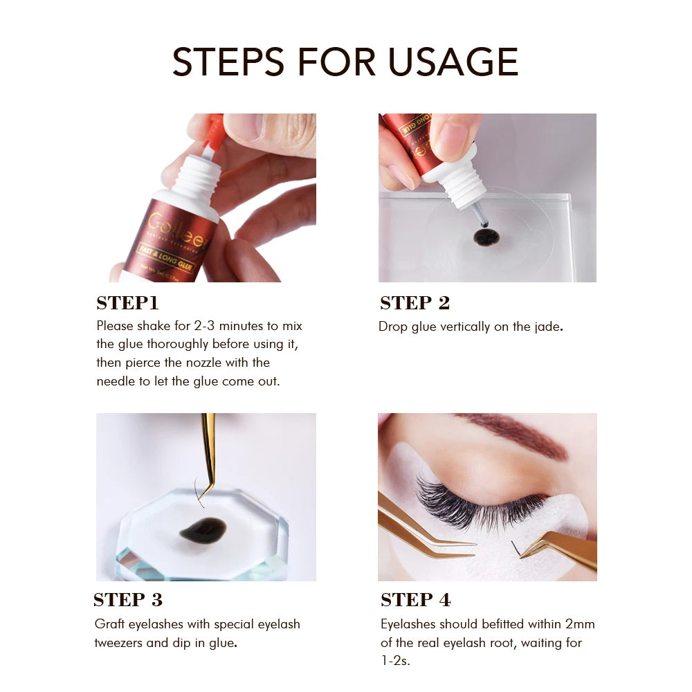 e 0.5-1S Fast Adhesives for Eyelash Extensions No Odor Glue Eyelash Extensions No Irritation Lash Extension Supplies Makeup