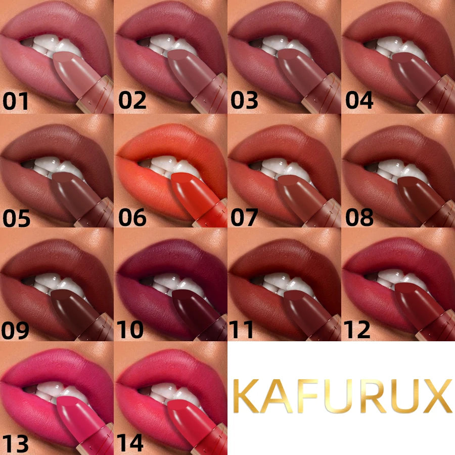 14-Color Matte Lipstick Red Lip Stick Waterproof Sexy Korean Makeup Lip Tint Brown Pink Lip Cosmetic Long Lasting Lip Gloss