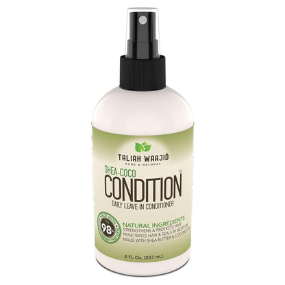 Taliah Waajid Shea-Coco Daily Leave-In Conditioner – 8Oz – Moisturizing Detangler for Natural Curly, Kinky & Wavy Hair – Lightweight Hydration with Shea Butter & Coconut.