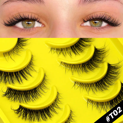 Half Lashes Cat Eye Lashes Soft Natural Clear Band Lashes Natural Look Faux Mink Wispy Mink Eyelashes Makeup