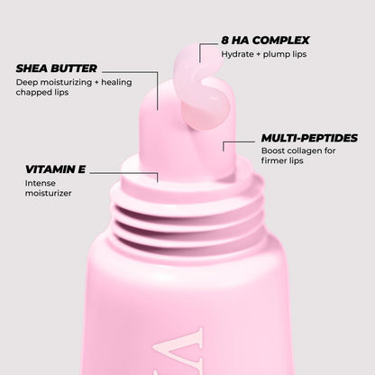 Lip Butter Balm Vanilla Creme, Korean Lip Balm - Peptide Lip Treatment - Lip Balm Hydrating - Light Tinted Lip Balm - Made in Korea - 0.33 Fl.Oz