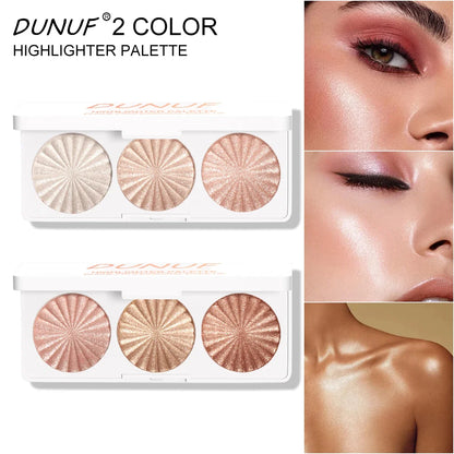 Waterproof Baked Highlighter Palette 7Colors Highly Pigmented Blush Contour Shadow 4In1 Face Makeup Long Lasting Beauty