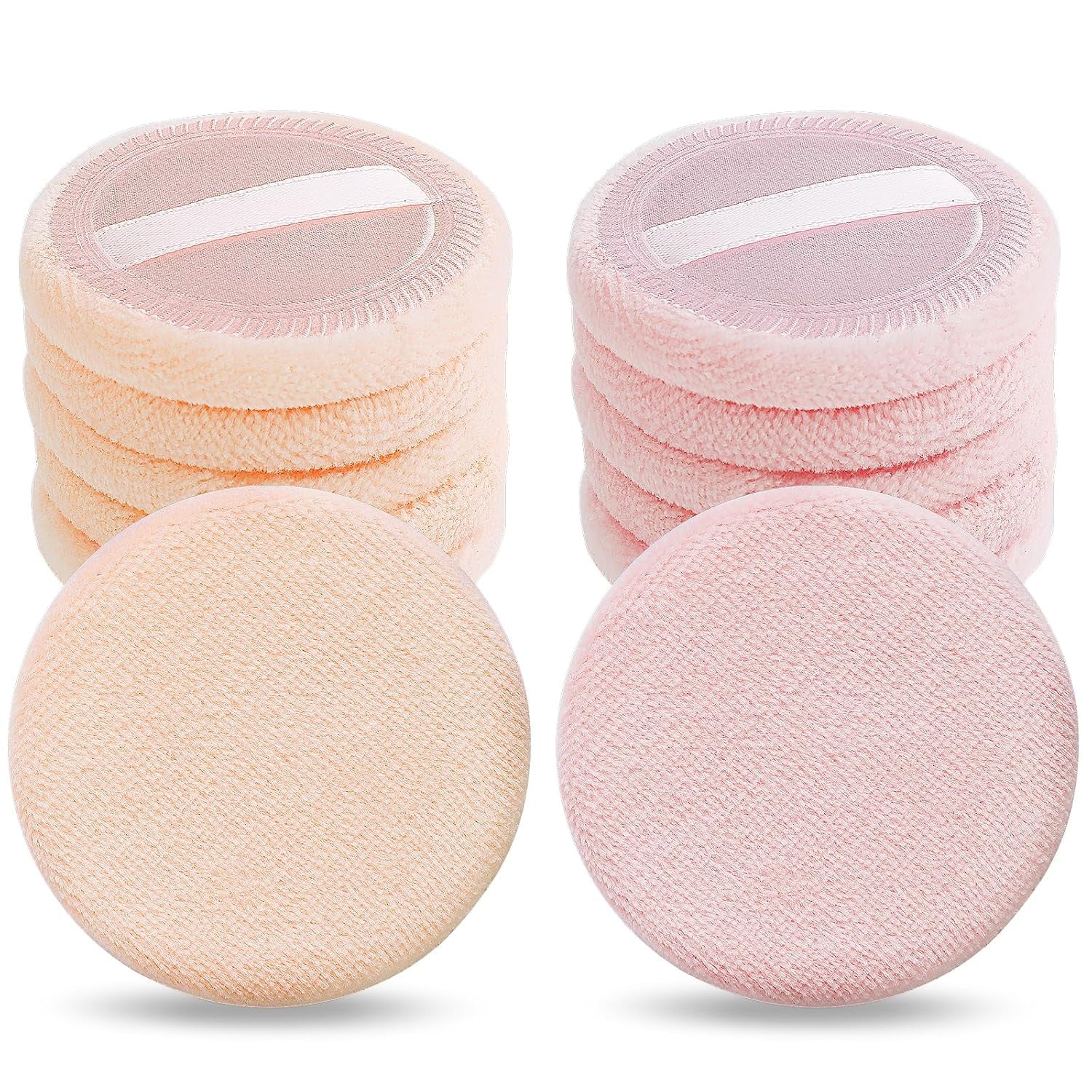 Cosmetics Makeup Sponge 12 PCS Fluffy Make up Foundation Applicator Face Blending Setting Pads Matte Loose Powder Body Paint Wet Dry Application Brushes(Pink/Skin Color)