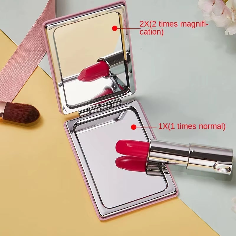 Folding Mirror Pocket Mini Portable Makeup Mirrors Travel Hand Small Mirror Vanity Foldable Compact Cosmetics Tools