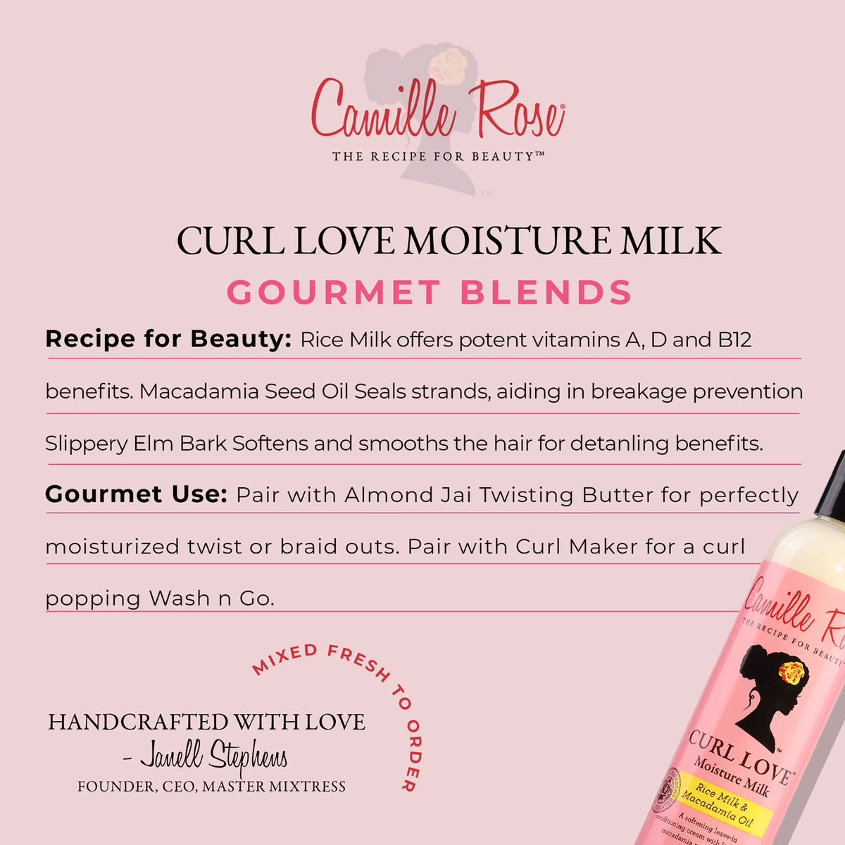 (4 Pack)  Curl Love Soften & Nourish Moisture Milk with Rice Milk & Macadamia Oil, 8Oz