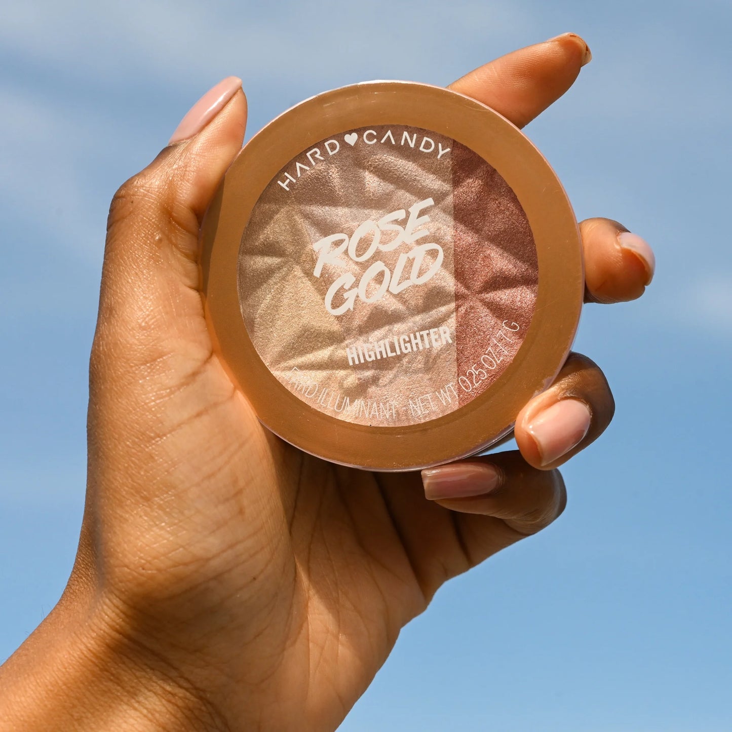 Just Glow Highlighter, Pressed Powder, Shimmery Glow, Rose Gold 3 Shades in 1