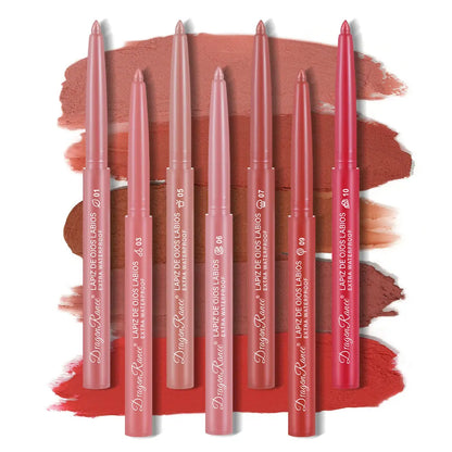Lip Liner Lipstick Pen Waterproof Long-Lasting Contouring Lip Pencil Matte Finish Beginner Automatic Lip Liner Bean Paste Color Contouring Pen Automatic Rotating Lip Liner