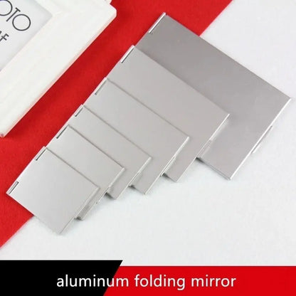 Aluminum Folding Mirror Pocket Mini Portable Makeup Mirrors Travel Hand Small Mirror Vanity Foldable Compact Cosmetics Tools