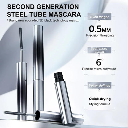 Curling Iron Mascara,3D Curling Eyelash Iron Mascara, Waterproof, Volumizing and Lengthening, Smudge-Proof (Brown Curling)