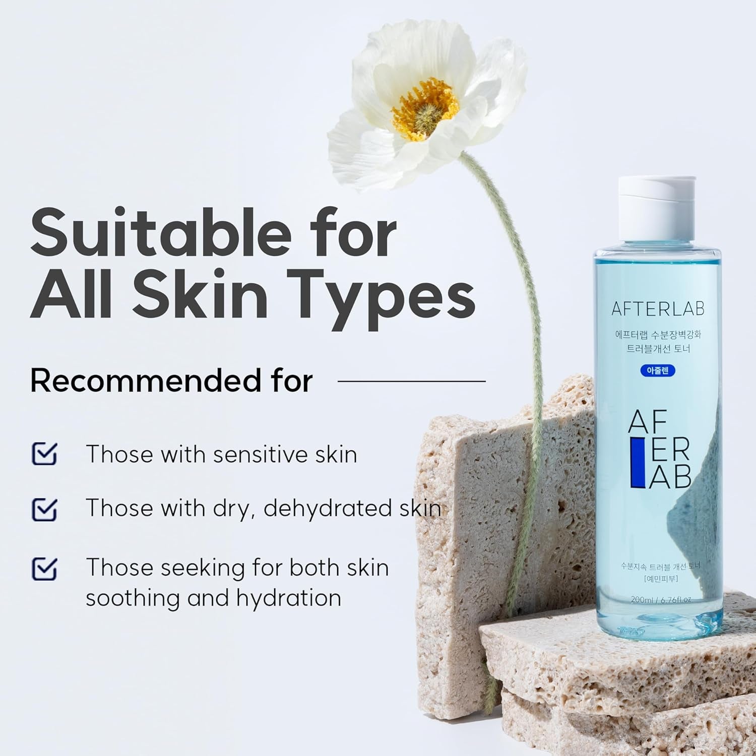Hydrating Barrier Clarifying Toner with Azulene, PH 5.5 Gentle Hydrating Facial Toner for Men & Women, Soothing & Reducing Breakouts, Lightweight Daily Korean Skincare, 6.76 Fl Oz