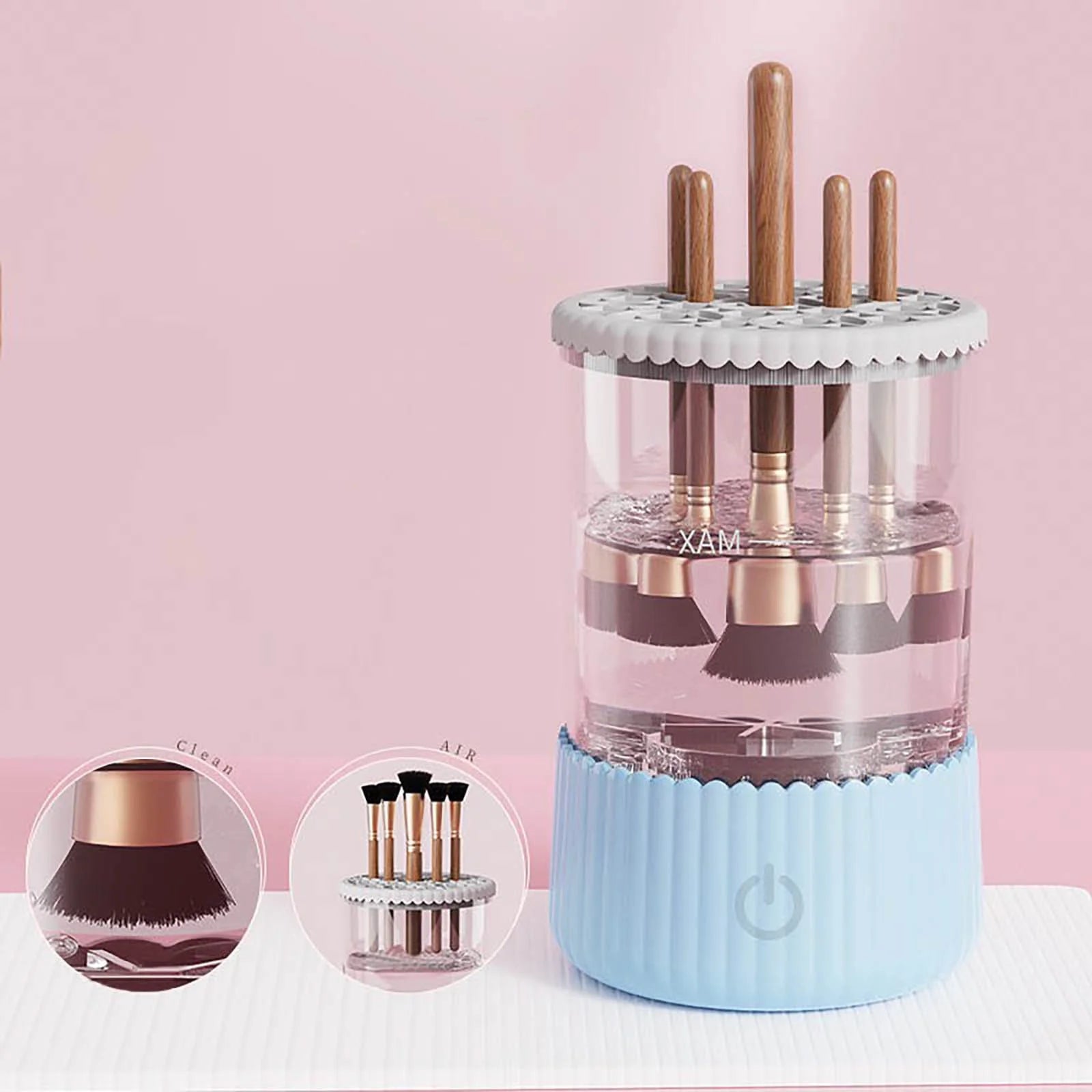 Automatic Makeup Brush Cleaner Electric Washing Machine, USB Powered Spinner Dryer for Various Brush Sizes, Portable Cosmetic Tool Washer for Home Travel Makeup Artist Gift