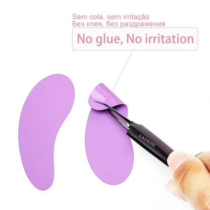 Hot 1Pair Reusable under Eyelash Pads Silicone Stripe Lash Lift Eyelash Extension Eye Patches under Eye Gel Patch Makeup Tools