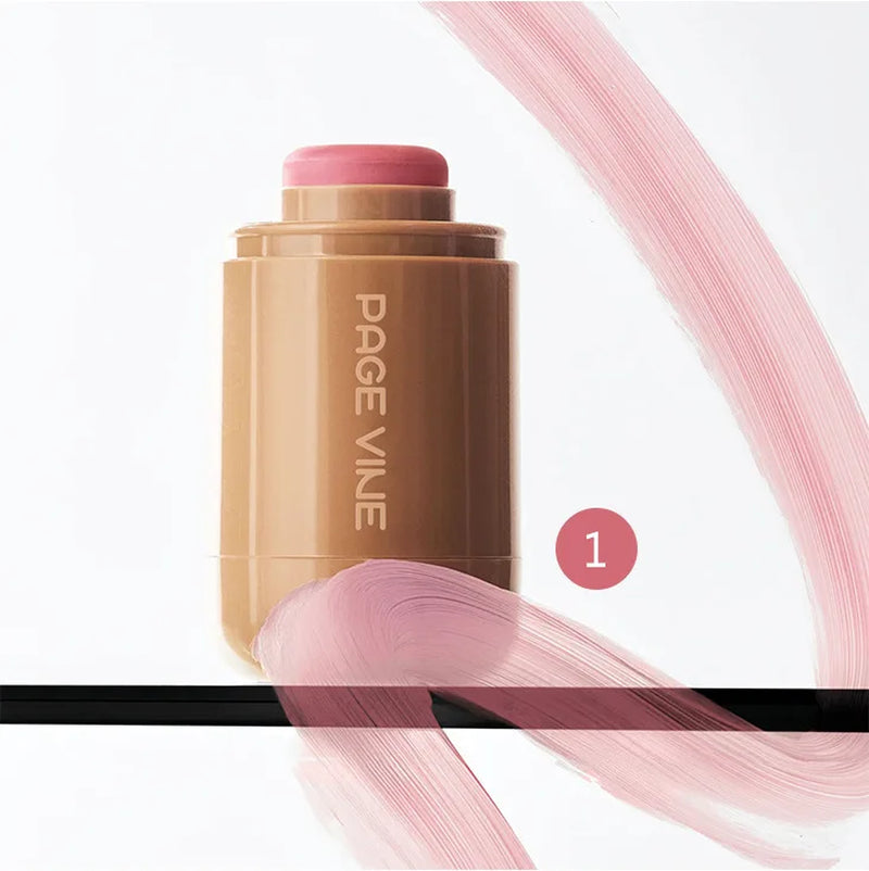 New Blush Stick 3-In-1 Cheek Lip Tinted Moistured Blush Stick Silky Brighten Blush Cream Blusher Cosmetics Tubes Matte Contour