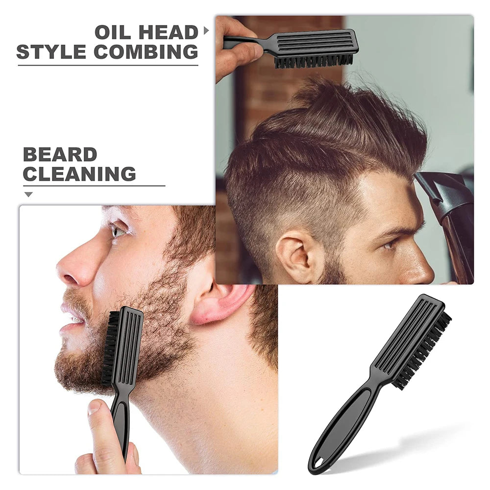 Barber Neck Duster Brush Sets Plastic Handle Hairdressing Soft Hair Cleaning Brush Head Shape Carving Cleaning Brush