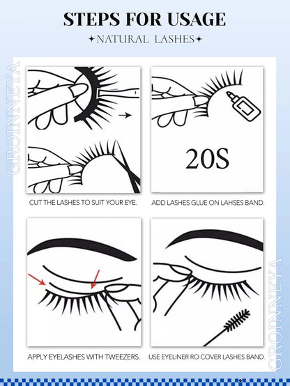 Cat Eye Lashes Faux Mink Eyelashes Winged End Eye Elongated Eyelashes Fake Lashes Natural Long Eyelashes Extension